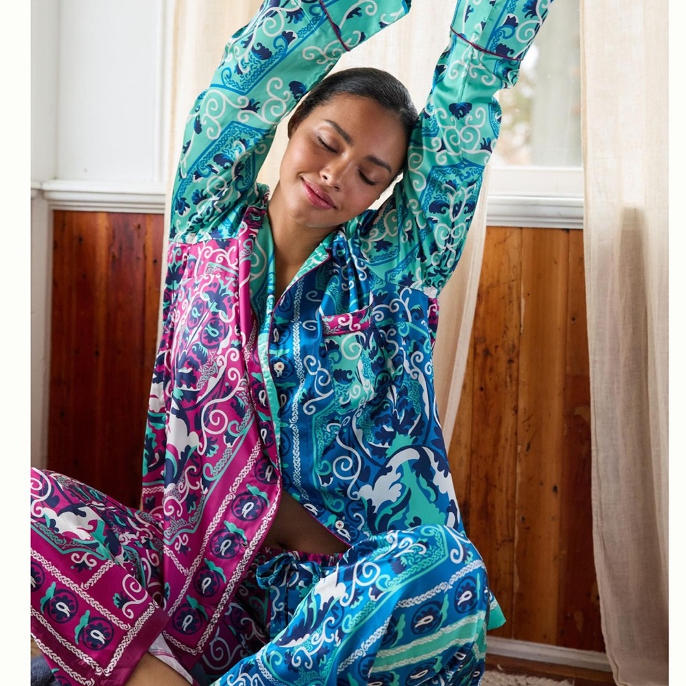 Anthropologie Silky Printed Pajama Top